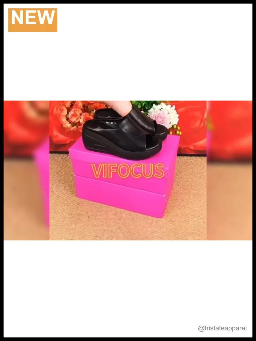Women's Fish Mouth Platform Wedge Slippers Faux Leather Arch Support Mules
